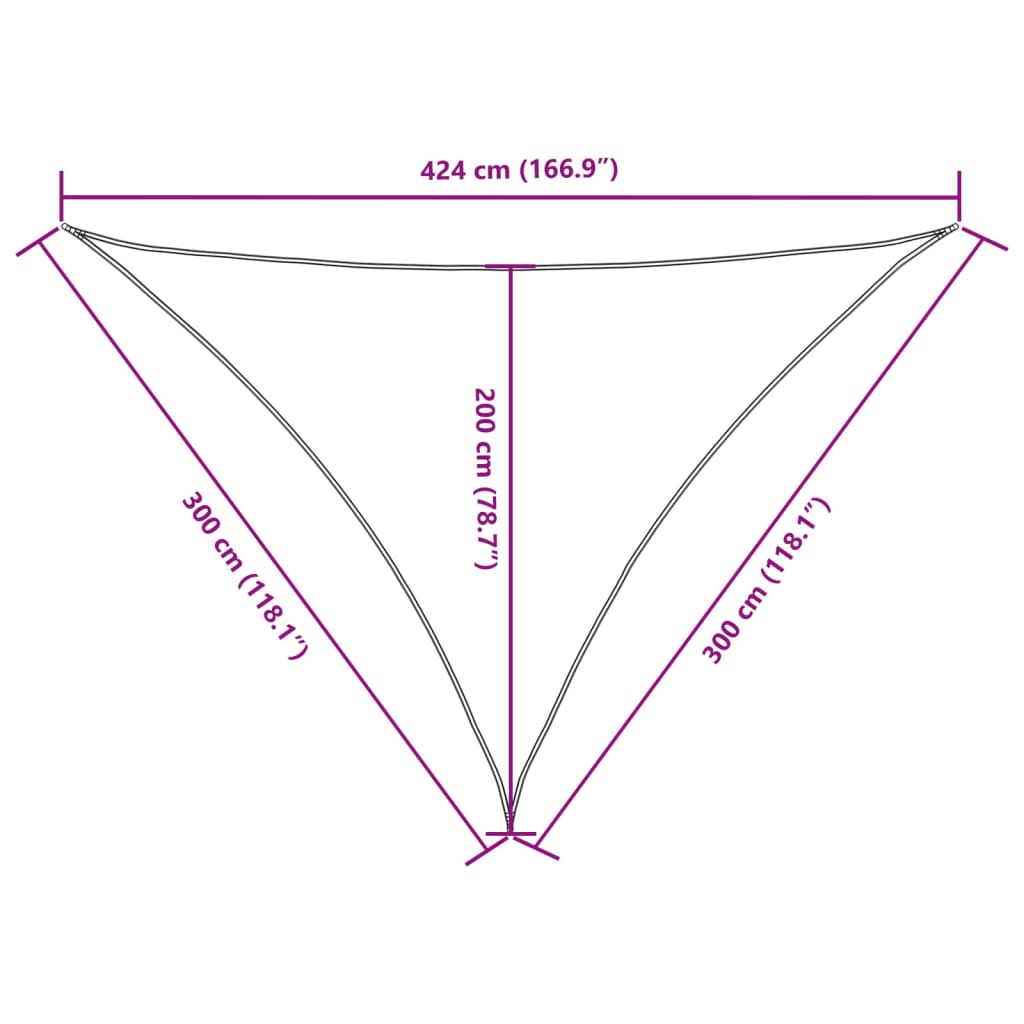 Parasole a Vela Oxford Triangolare 3x3x4,24 m Bianco | homemem39