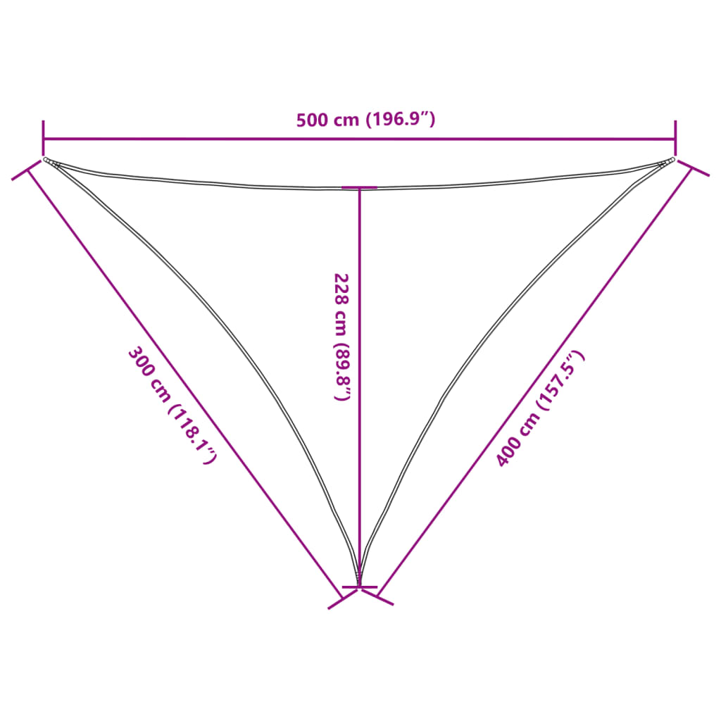 Parasole a Vela Oxford Triangolare 3x4x5 m Bianco | homemem39