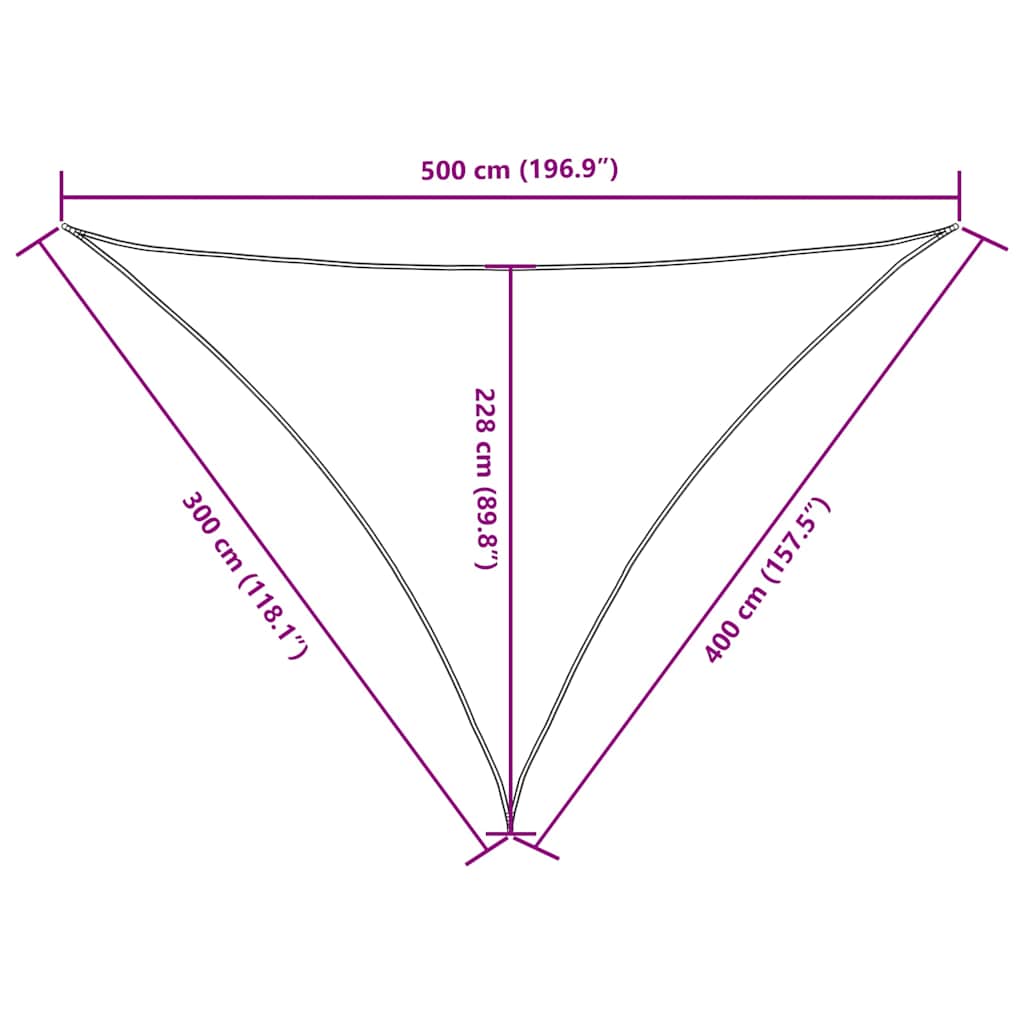 Parasole a Vela Oxford Triangolare 3x4x5 m Bianco