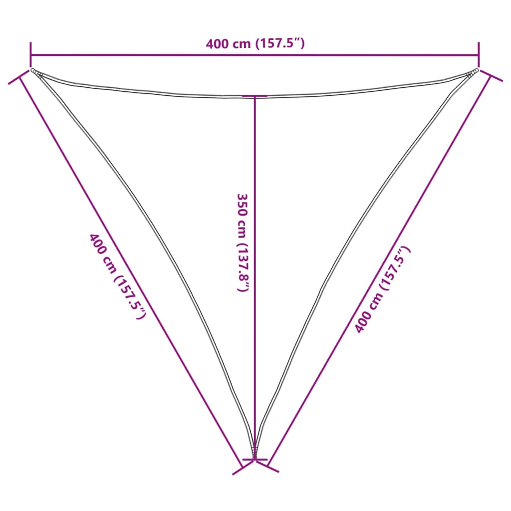 Parasole a Vela Oxford Triangolare 4x4x4 m Bianco - homemem39