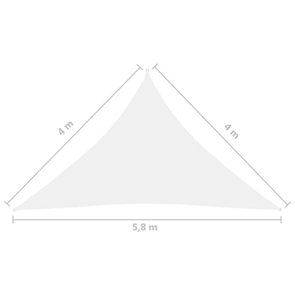 Parasole a Vela in Tessuto Oxford Triangolare 4x4x5,8m Bianco - homemem39