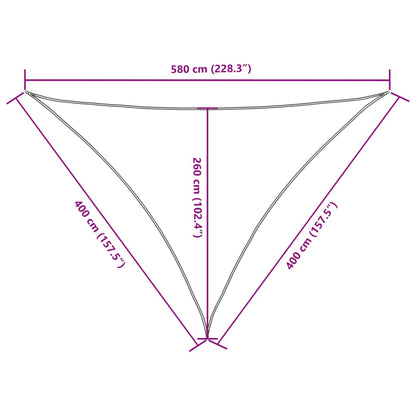 Parasole a Vela in Tessuto Oxford Triangolare 4x4x5,8m Bianco - homemem39