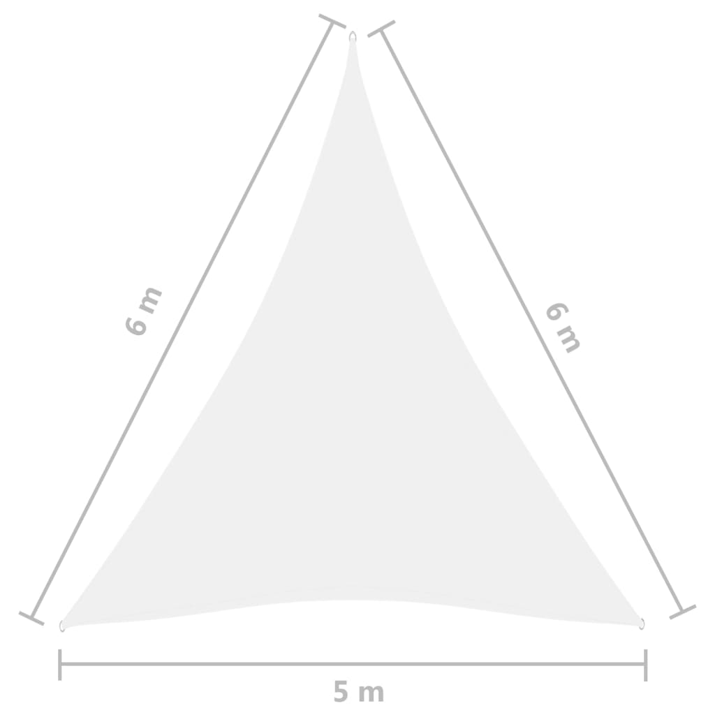 Parasole a Vela Oxford Triangolare 5x6x6 m Bianco - homemem39