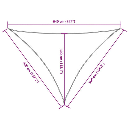 Parasole a Vela Oxford Triangolare 4x5x6,4 m Bianco | homemem39