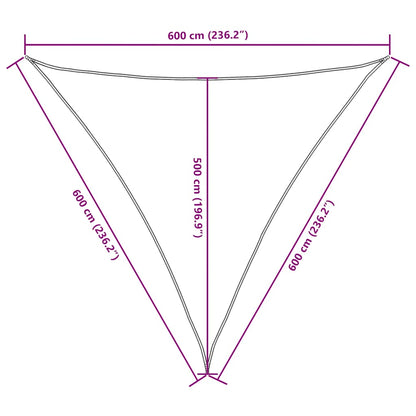 Parasole a Vela in Tessuto Oxford Triangolare 6x6x6 m Bianco | homemem39