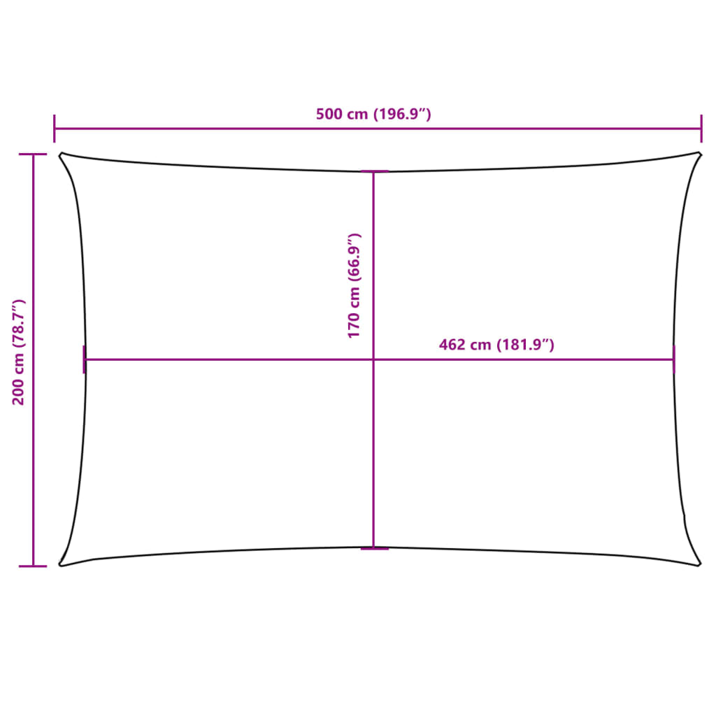 Parasole a Vela Oxford Rettangolare 2x5 m Terracotta | homemem39
