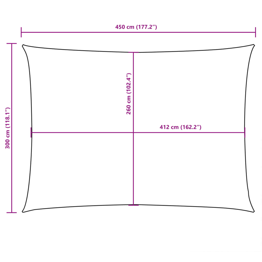 Parasole a Vela Oxford Rettangolare 3x4,5 m Terracotta | homemem39