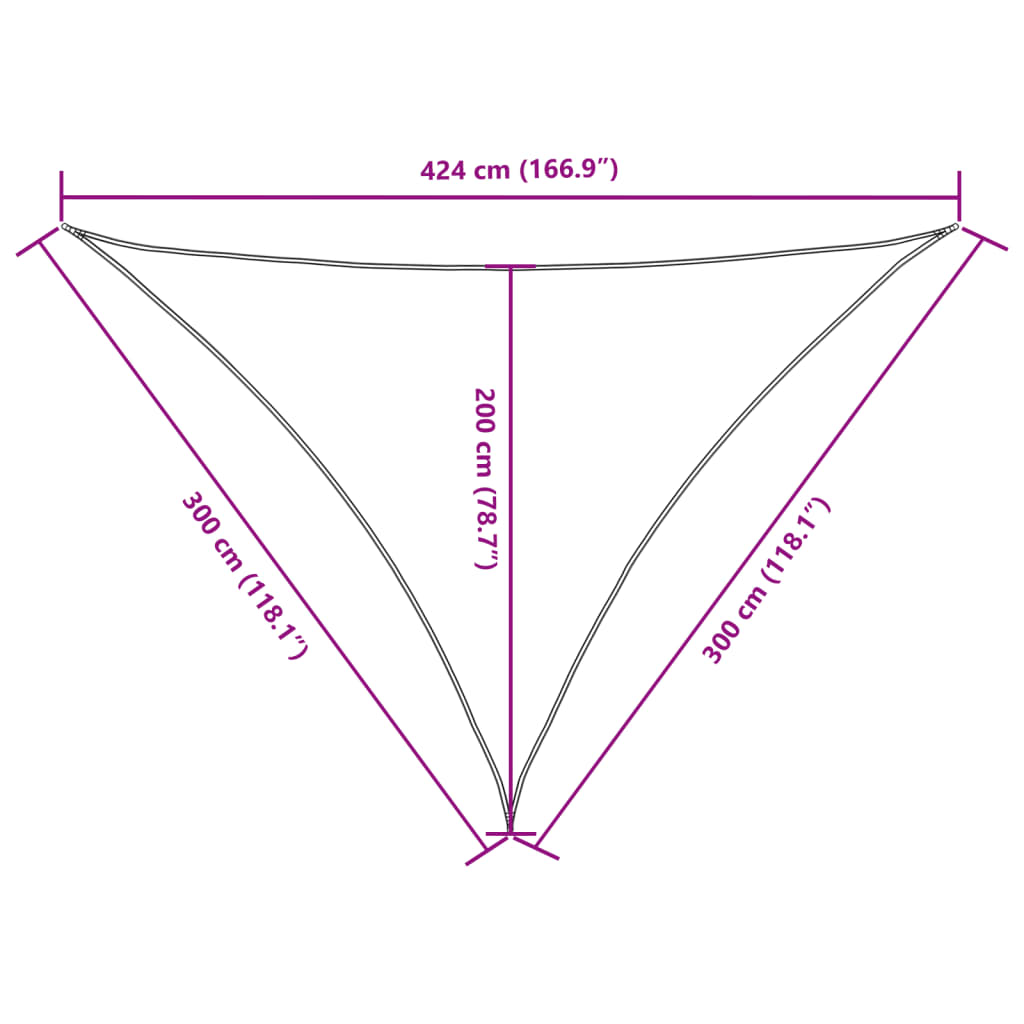 Parasole a Vela Oxford Triangolare 3x3x4,24 m Terracotta | homemem39