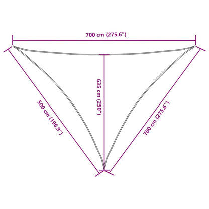 Parasole a Vela in Tessuto Oxford Triangolare 5x7x7m Terracotta | homemem39