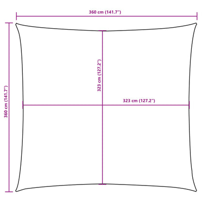 Vela Parasole in Tela Oxford Quadrata 3,6x3,6 m Talpa | homemem39