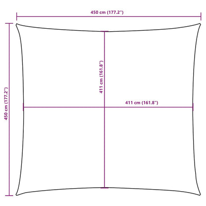 Parasole a Vela in Tela Oxford Quadrato 4,5x4,5 m Talpa