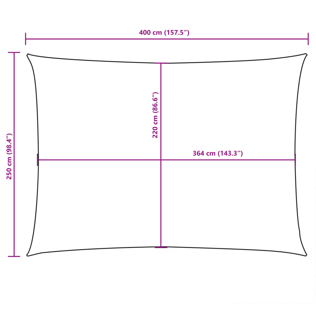 Parasole a Vela Oxford Rettangolare 2,5x4 m Talpa | homemem39