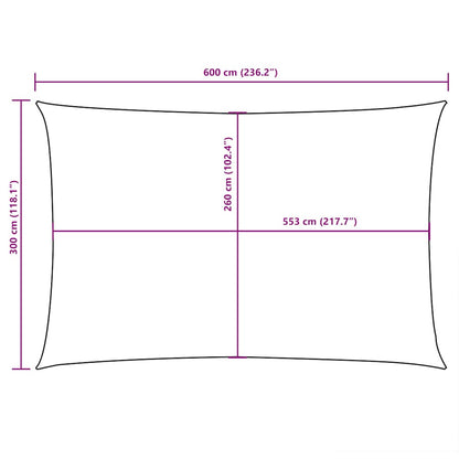Parasole a Vela in Tessuto Oxford Rettangolare 3x6 m Bianco | homemem39