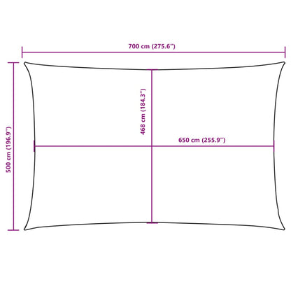 Parasole a Vela Tessuto Oxford Rettangolare 5x7m Talpa - homemem39