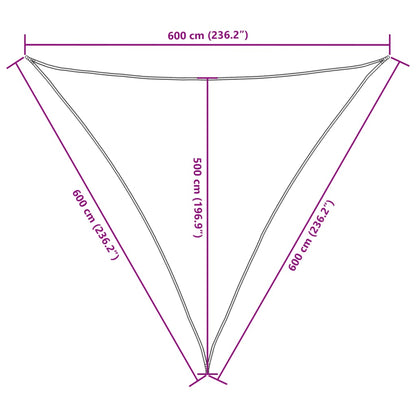 Parasole a Vela Oxford Triangolare 6x6x6 m Grigio Talpa | homemem39
