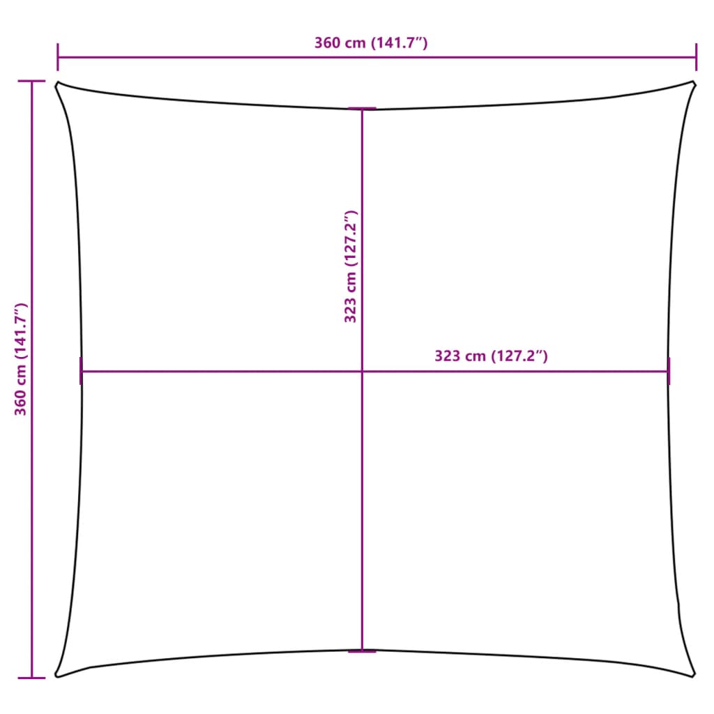 Parasole in Tessuto Oxford Quadrato 3,6x3,6 m Verde Scuro | homemem39