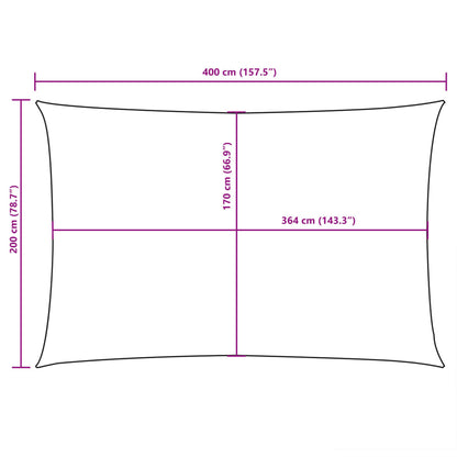 Parasole a Vela Oxford Rettangolare 2x4 m Verde Scuro | homemem39