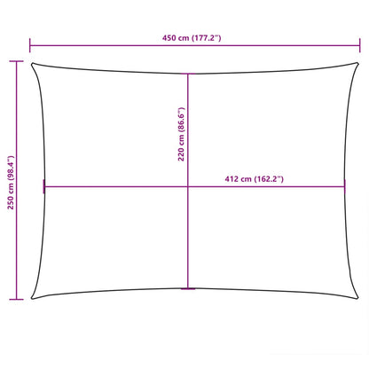 Vela Parasole Tessuto Oxford Rettangolare 2,5x4,5 m Verde Scuro | homemem39