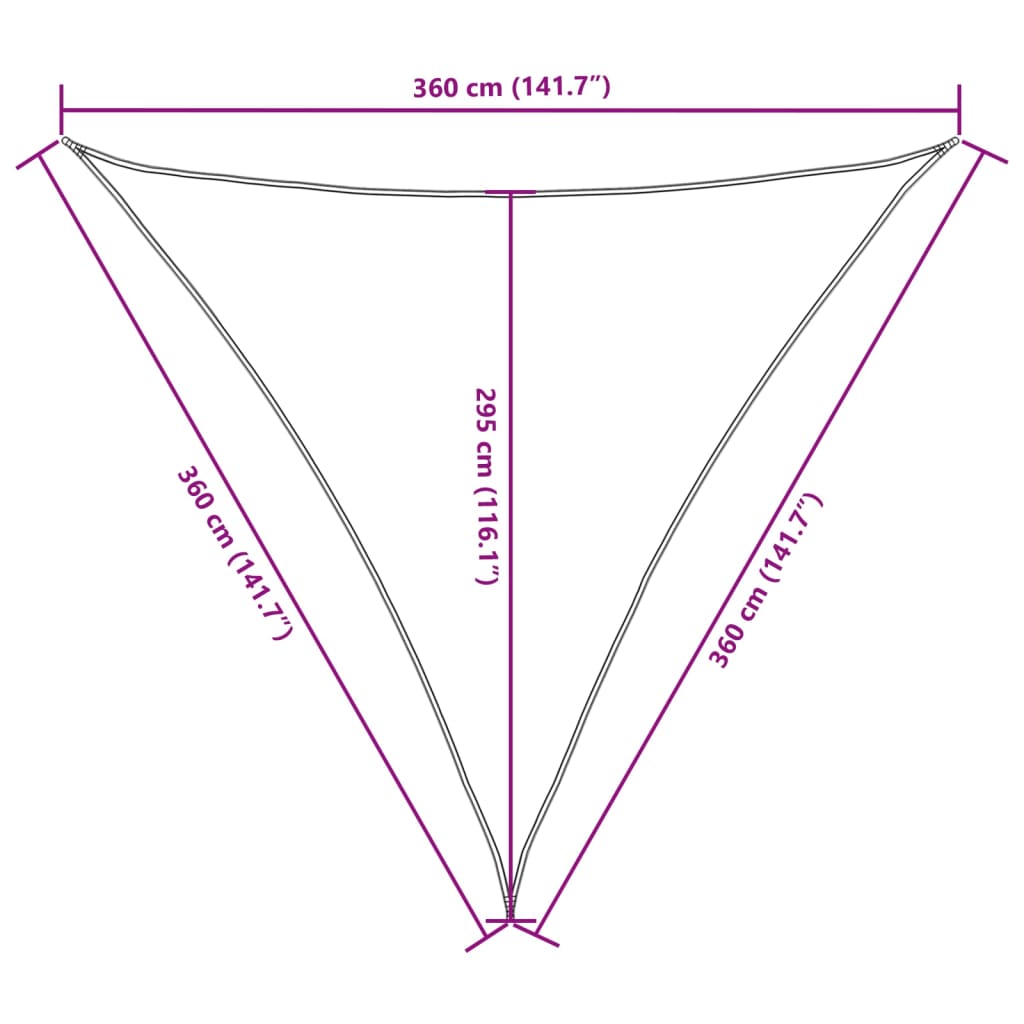 Parasole a Vela Oxford Triangolare 3,6x3,6x3,6 m Verde Scuro | homemem39
