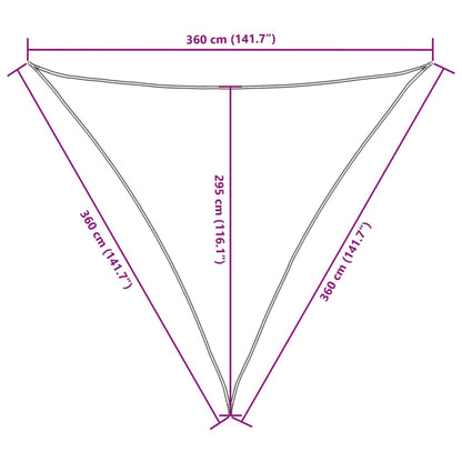 Parasole a Vela Oxford Triangolare 3,6x3,6x3,6 m Verde Scuro | homemem39