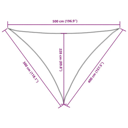 Parasole a Vela Oxford Triangolare 3x4x5 m Marrone | homemem39