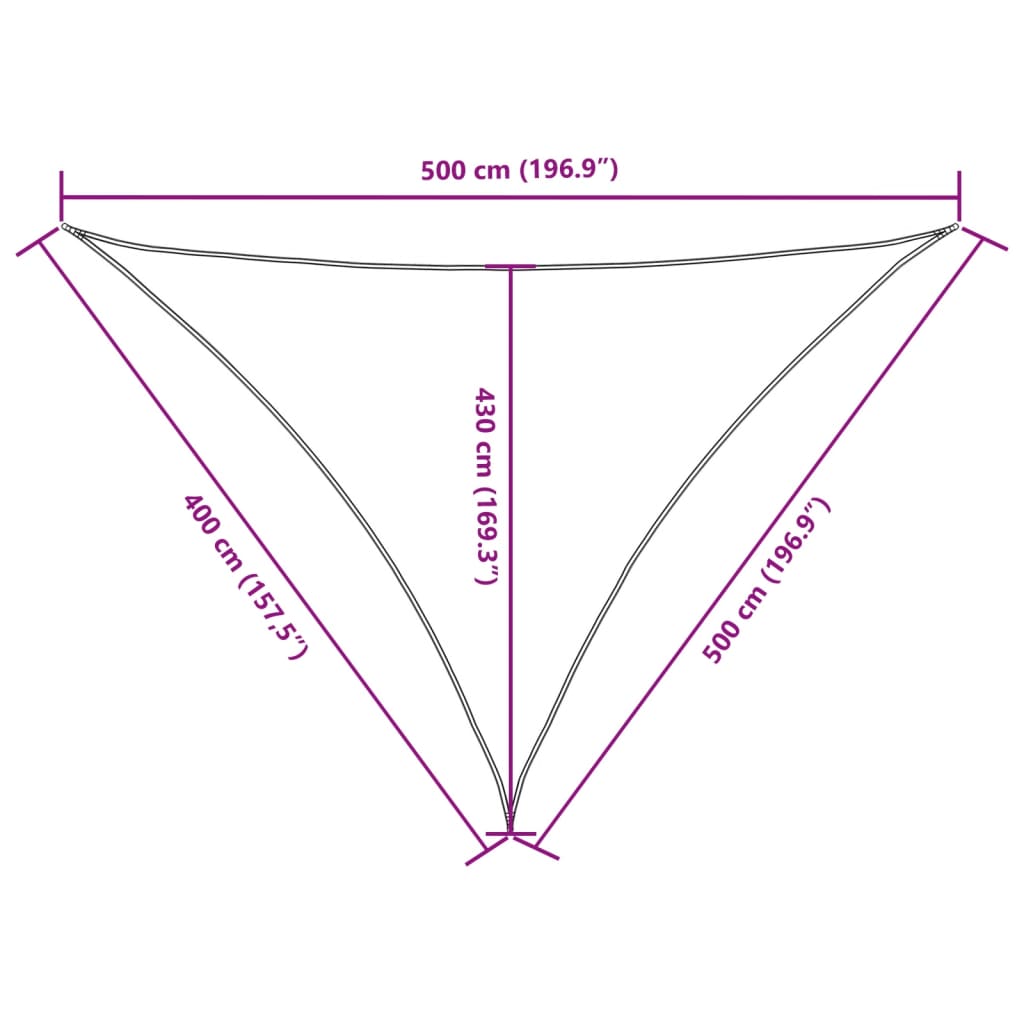 Parasole a Vela Oxford Triangolare 4x5x5 m Verde Scuro | homemem39
