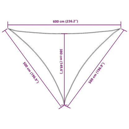 Parasole a Vela Oxford Triangolare 5x5x6 m Verde Scuro | homemem39