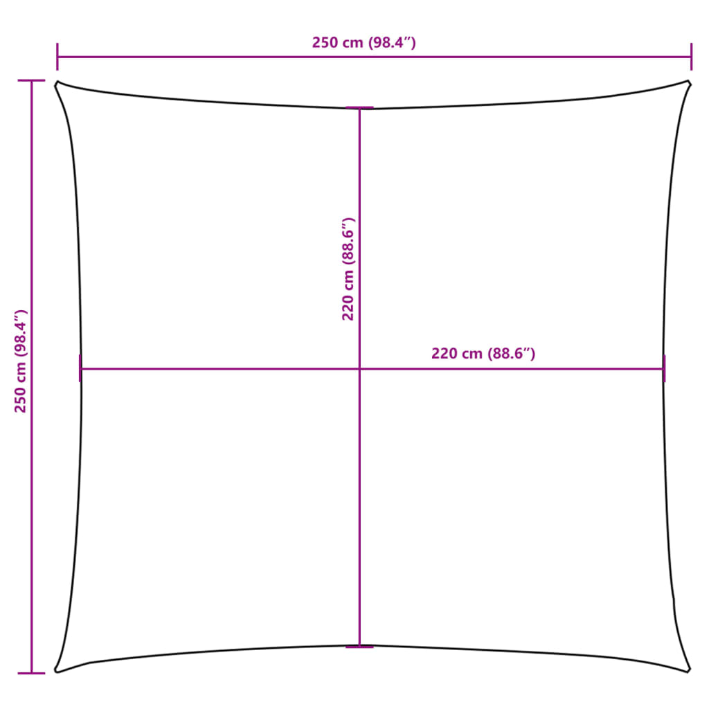 Vela Parasole in Tela Oxford Quadrata 2,5x2,5 m Blu | homemem39