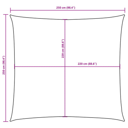 Vela Parasole in Tela Oxford Quadrata 2,5x2,5 m Blu | homemem39