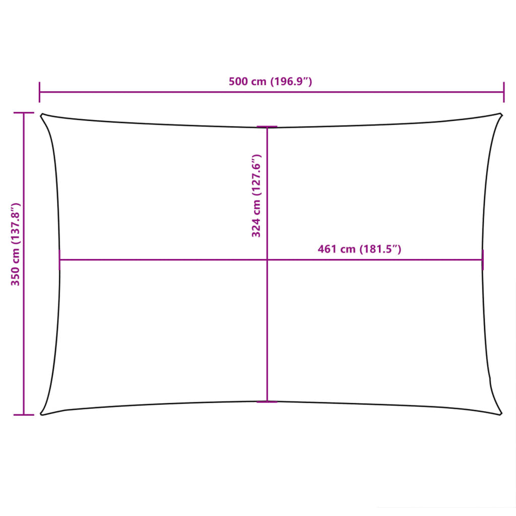 Parasole a Vela Oxford Rettangolare 3,5x5 m Blu | homemem39