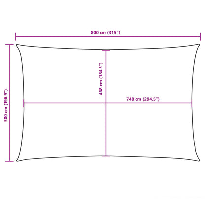Parasole a Vela Oxford Rettangolare 5x8 m Blu