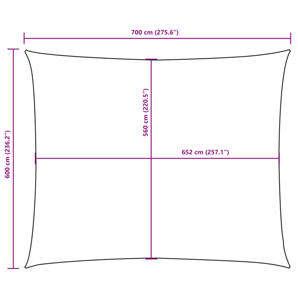 Parasole a Vela Oxford Rettangolare 6x7 m Blu | homemem39