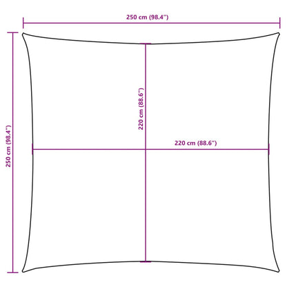 Vela Parasole in Tela Oxford Quadrata 2,5x2,5 m Gialla | homemem39