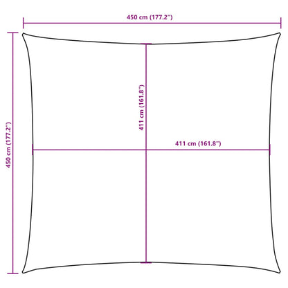Parasole a Vela in Tela Oxford Quadrato 4,5x4,5 m Giallo | homemem39