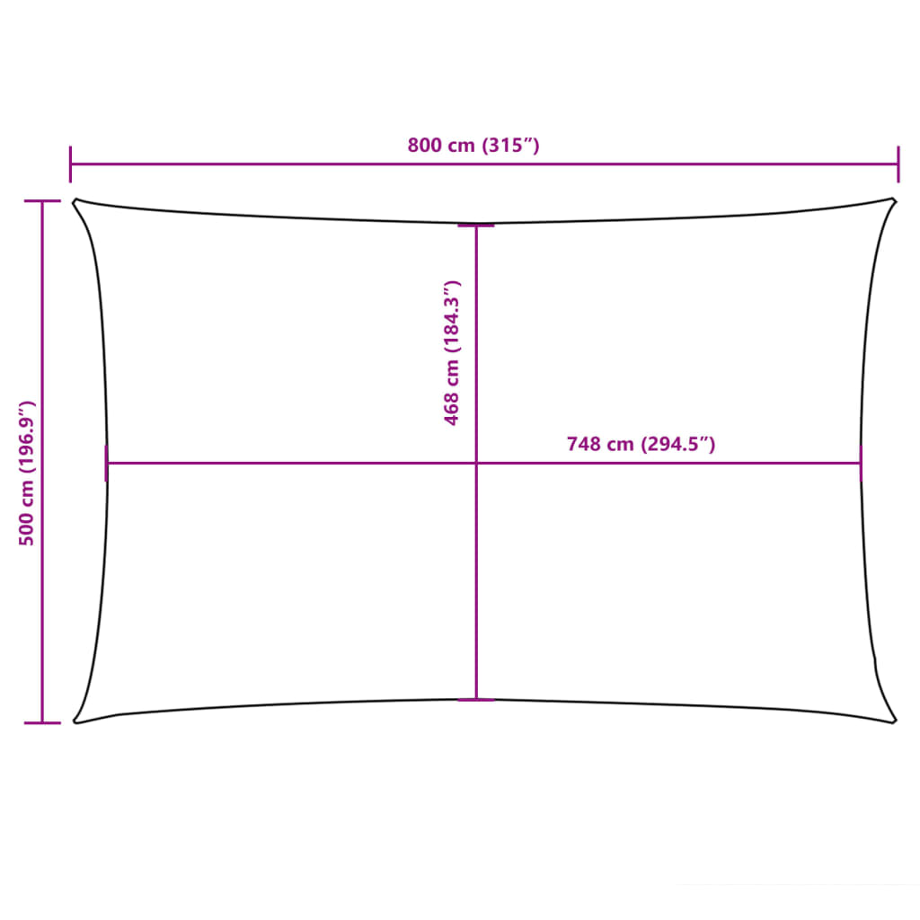 Parasole a Vela Oxford Rettangolare 5x8 m Giallo | homemem39