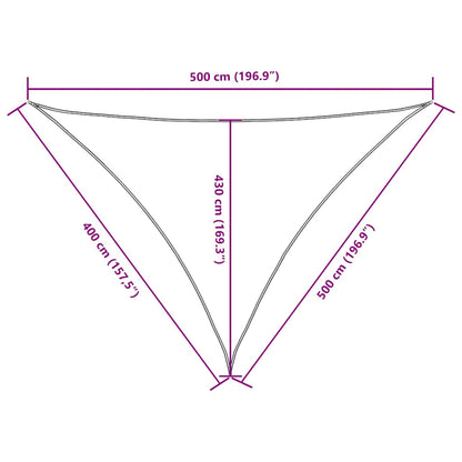 Parasole a Vela Oxford Triangolare 4x5x5 m Giallo
