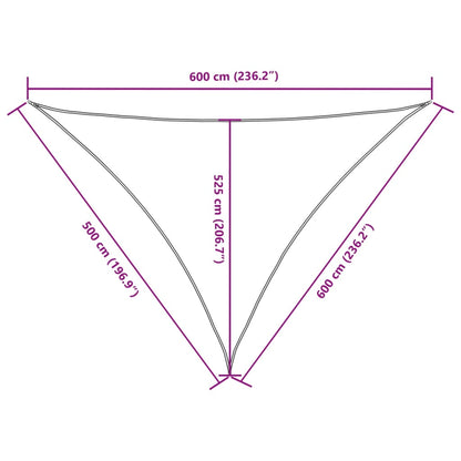 Parasole a Vela Oxford Triangolare 5x6x6 m Giallo | homemem39