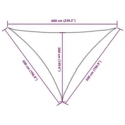 Parasole a Vela Oxford Triangolare 5x5x6 m Giallo | homemem39