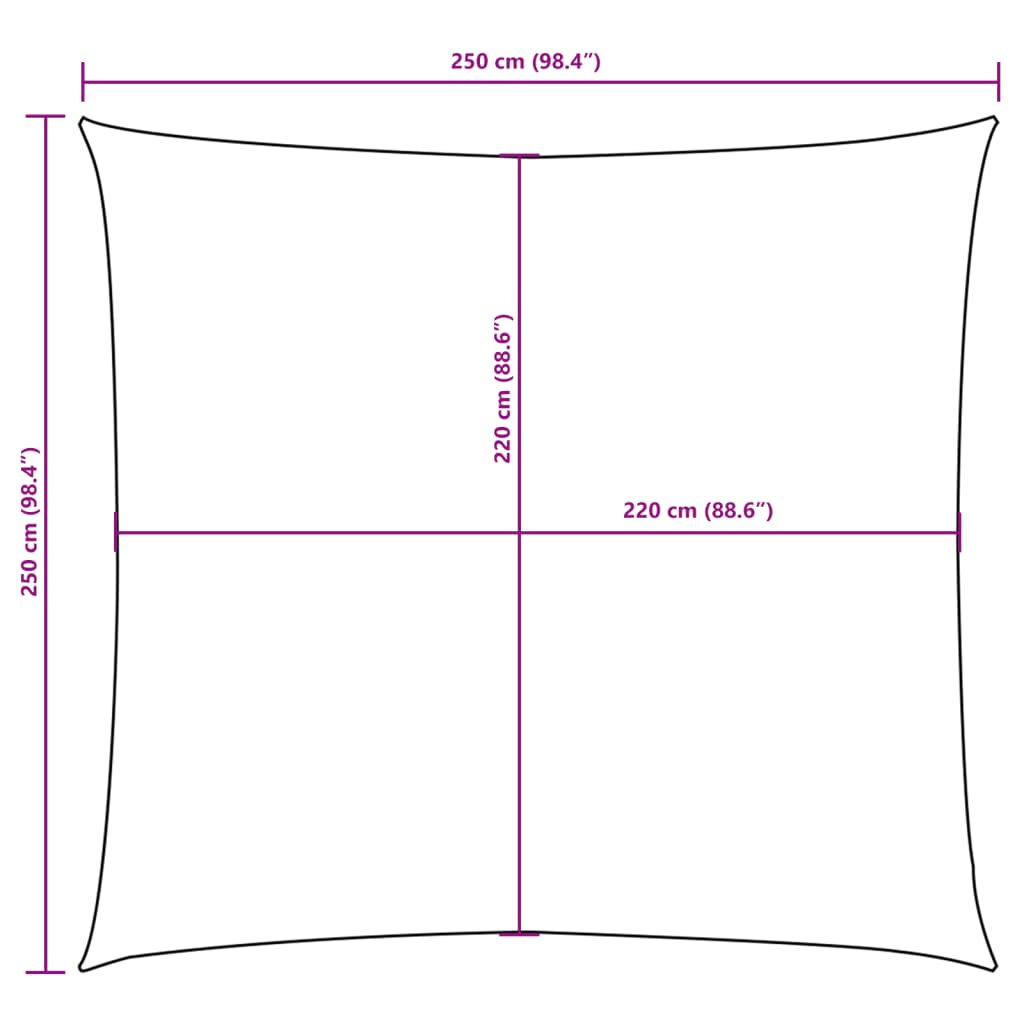 Vela Parasole in Tela Oxford Quadrata 2,5x2,5 m Rossa | homemem39