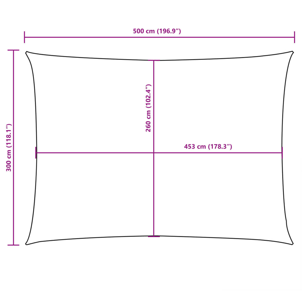 Parasole a Vela Oxford Rettangolare 3x6 m Rosso | homemem39