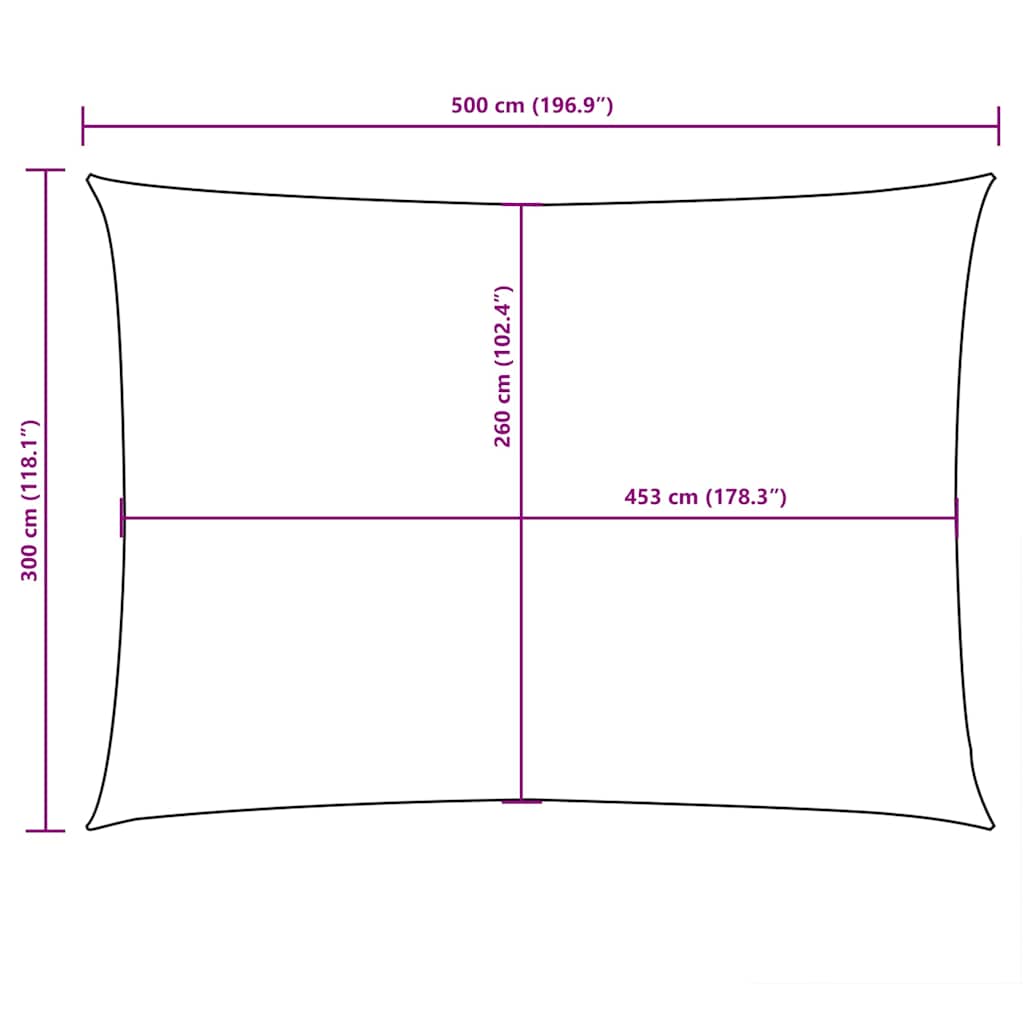 Parasole a Vela Oxford Rettangolare 3x6 m Rosso