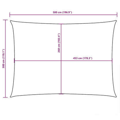 Parasole a Vela Oxford Rettangolare 3x6 m Rosso