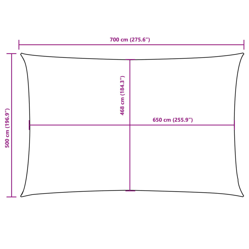 Parasole a Vela Tessuto Oxford Rettangolare 5x7m Rosso | homemem39