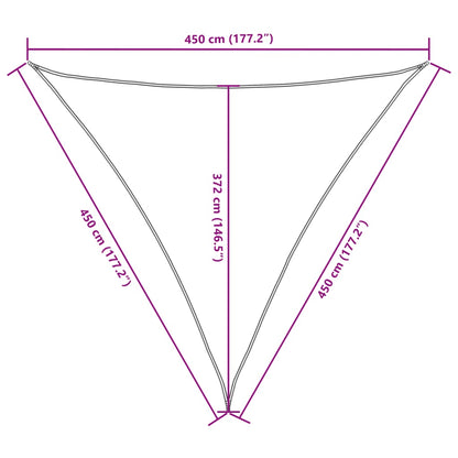 Parasole a Vela Oxford Triangolare 4,5x4,5x4,5 m Rosso | homemem39