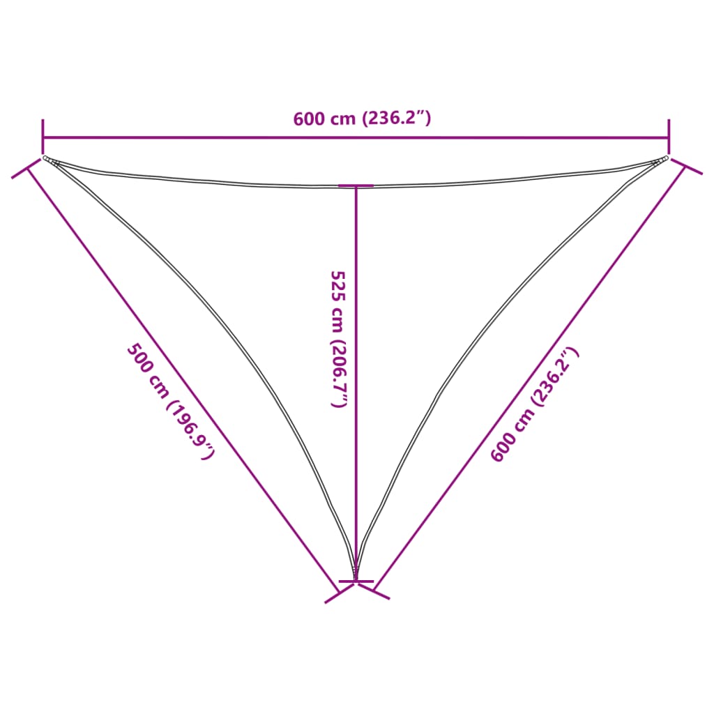 Parasole a Vela Oxford Triangolare 5x6x6 m Rosso | homemem39