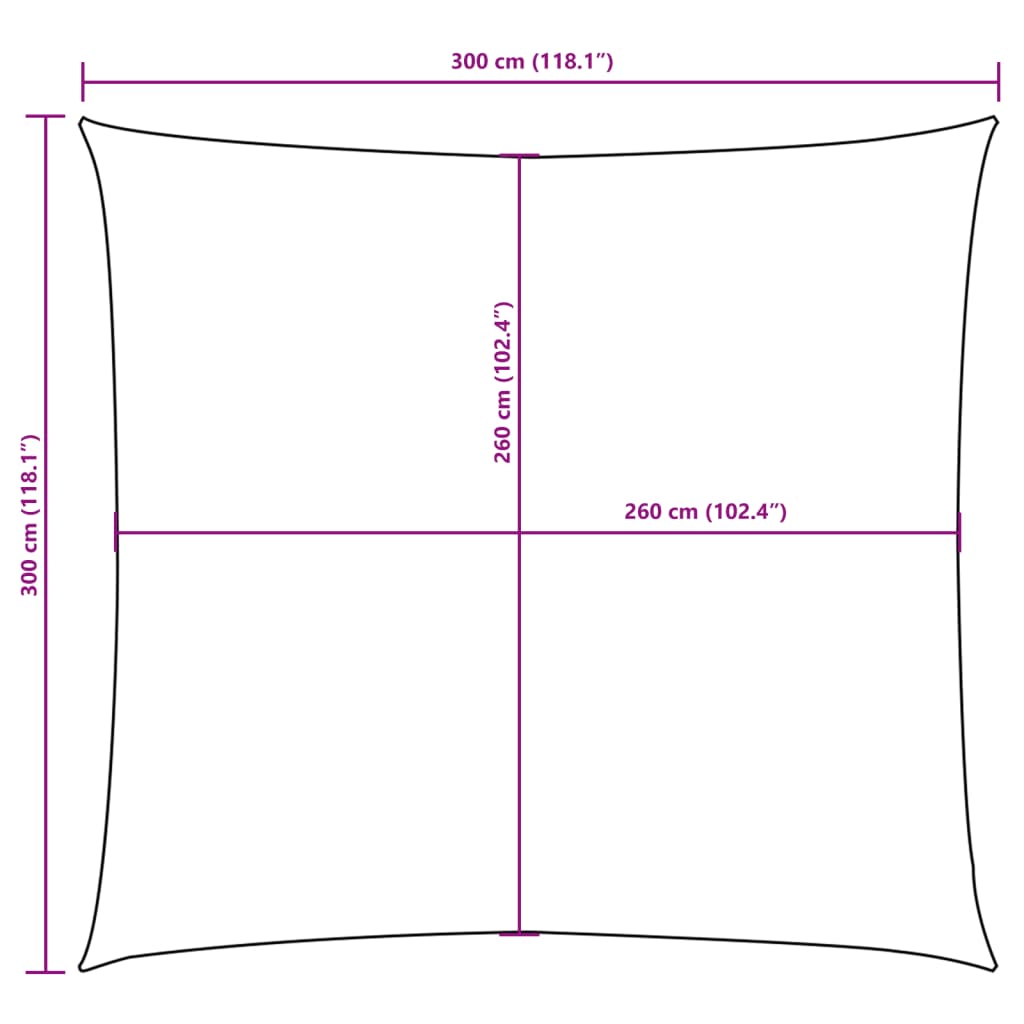 Parasole a Vela in Tela Oxford Quadrata 3x3 m Arancione | homemem39