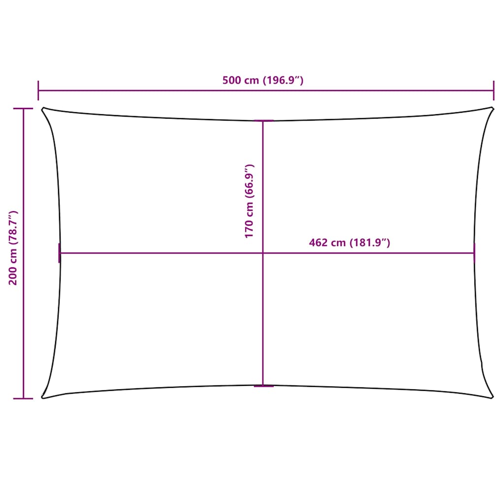 Parasole a Vela Oxford Rettangolare 2x5 m Arancione