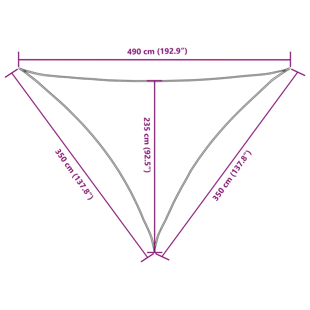 Parasole a Vela Oxford Triangolare 3,5x3,5x4,9 m Arancione | homemem39