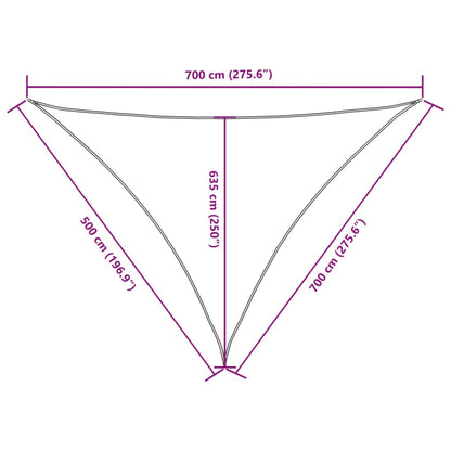 Parasole a Vela in Tessuto Oxford Triangolare 5x7x7m Arancione | homemem39