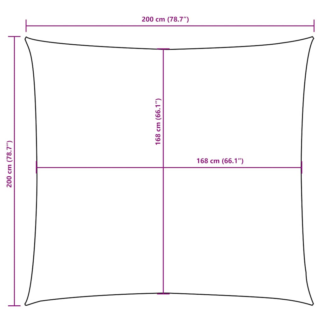Vela Parasole in Tela Oxford Quadrata 2x2 m Nera | homemem39